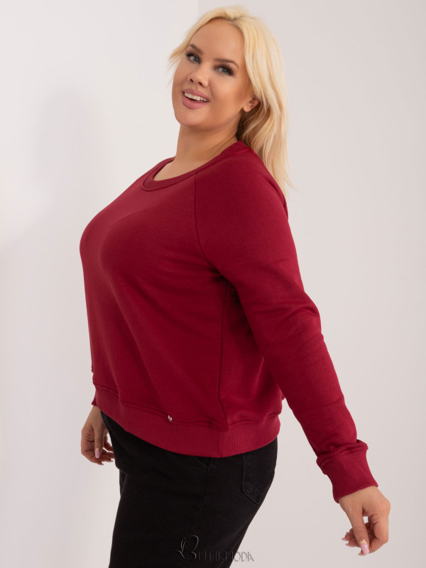 Bordeaux Plus Size Sweatshirt without Hood