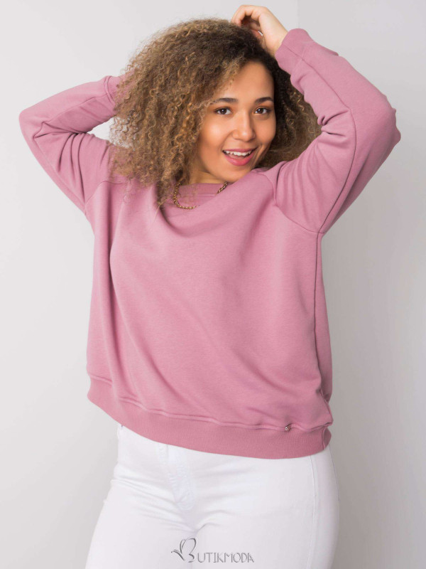 Pink Plus Size Hoodie Without Hood