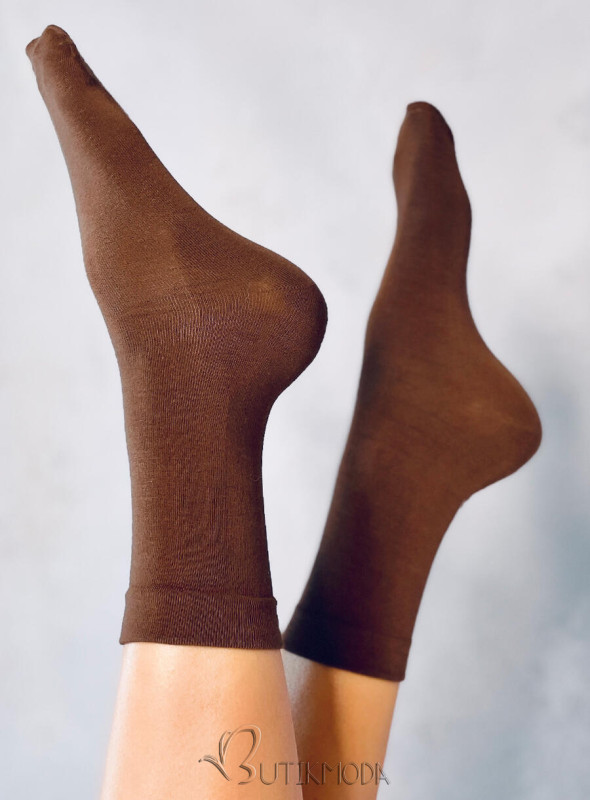 Smooth high chocolate brown women's socks