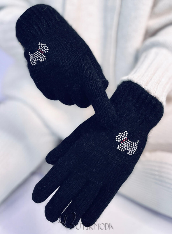 Black DOGGY women's gloves