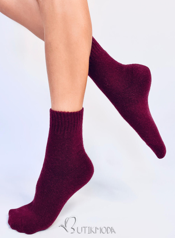 Burgundy woolen socks