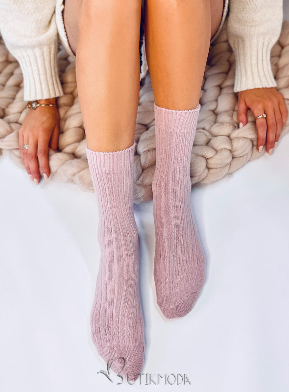 Pink warm women's socks