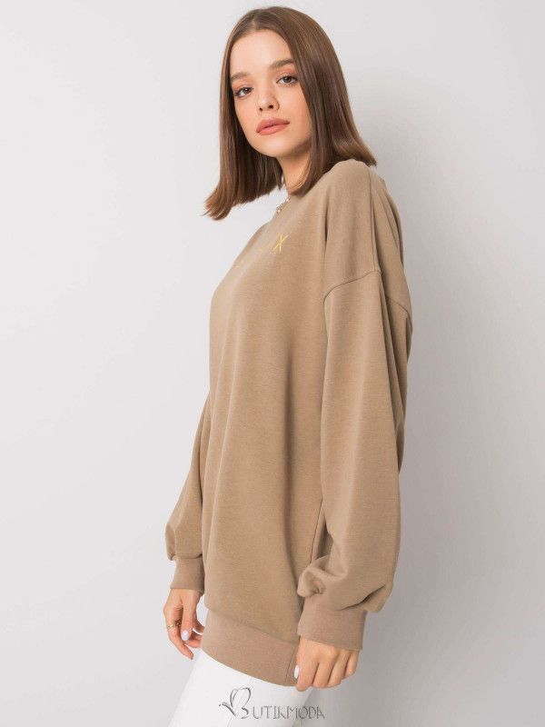 Beige Crew Neck Sweatshirt