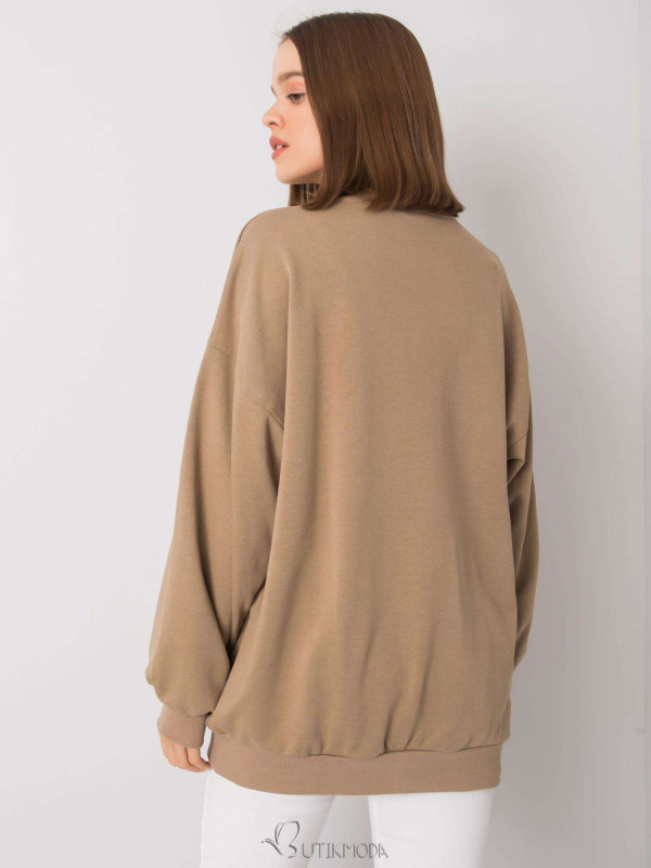 Beige Crew Neck Sweatshirt