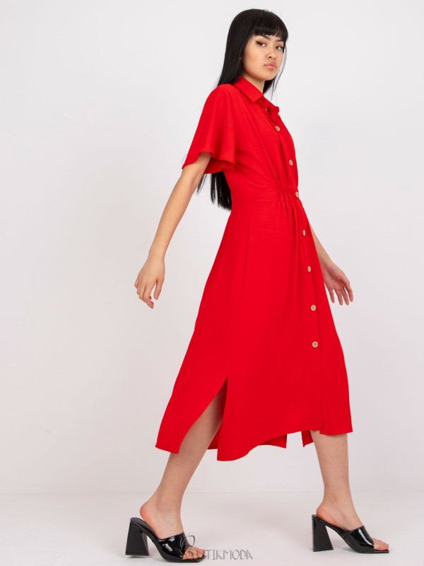 Elegant Red Shirt Dress