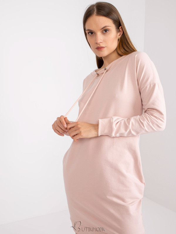 Stylish Sweat Dress in Light Pink