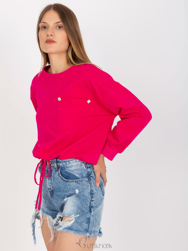 Fuchsia Hoodless Sweatshirt with Elastic RUE PARIS