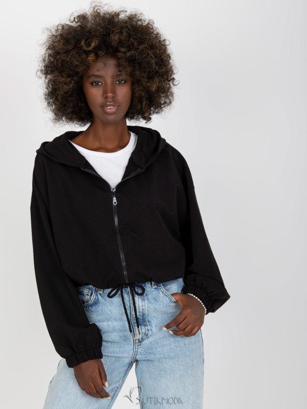 Black Zip-Up Hoodie RUE PARIS