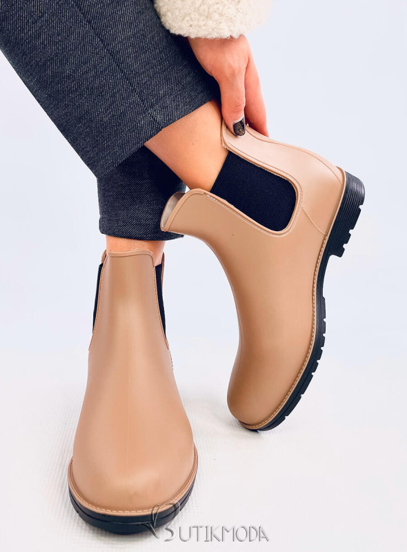 Women's light dark beige ankle boots