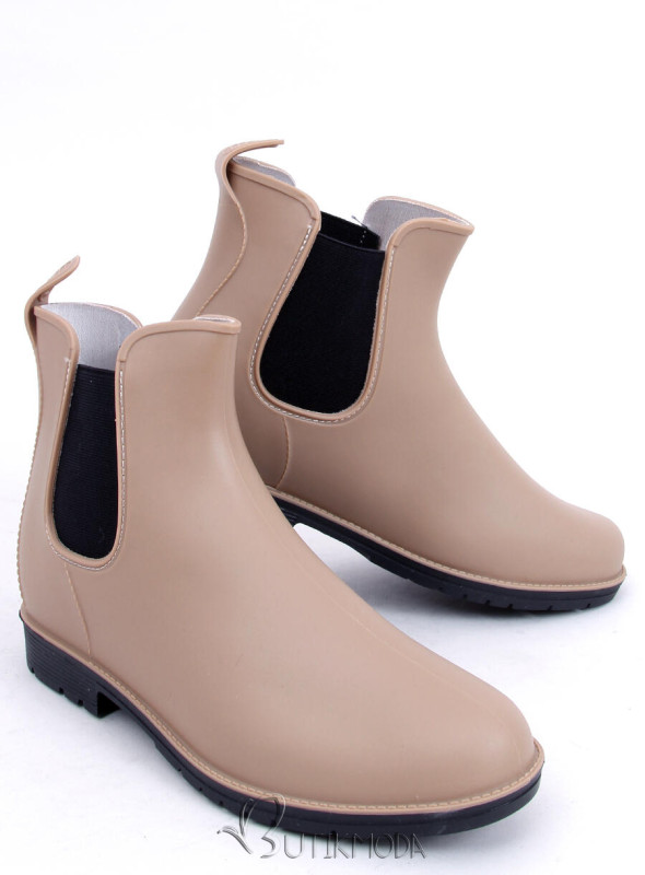 Women's light dark beige ankle boots