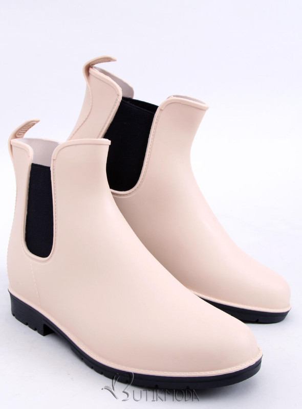 Women's light beige ankle boots