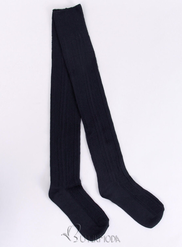 Women's cotton knee highs black