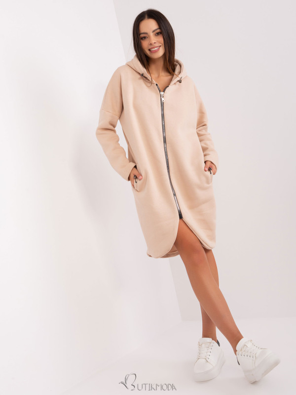 Beige Long Basic Hoodie Tina RUE PARIS