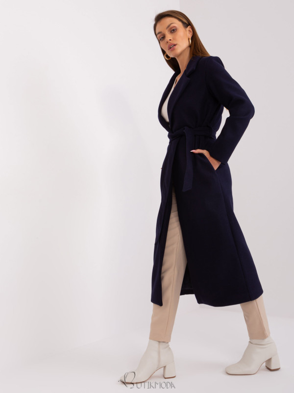 Elegant Transitional Coat in Navy Blue