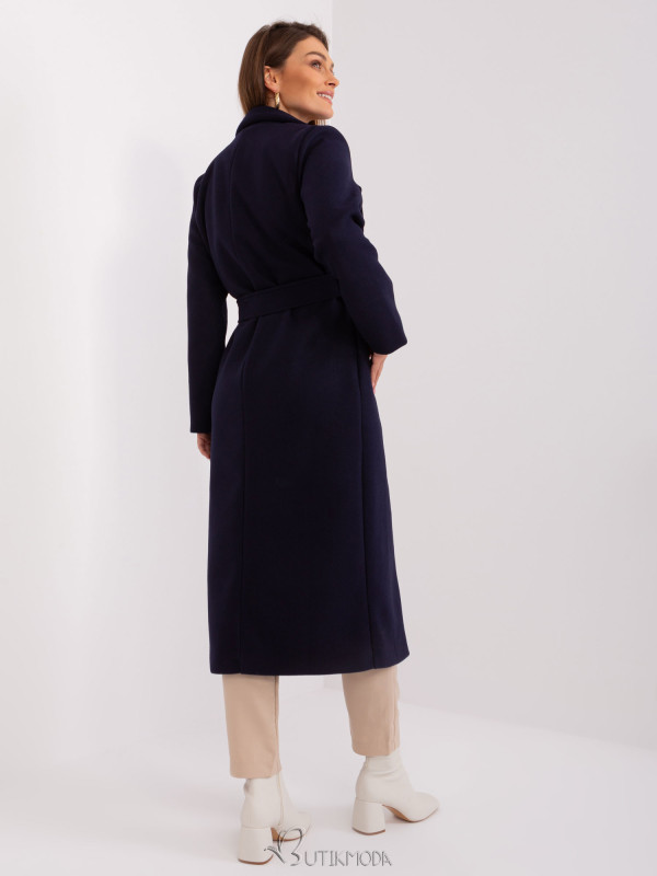 Elegant Transitional Coat in Navy Blue