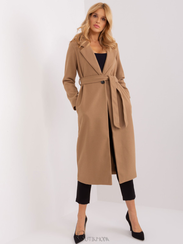 Elegant Transitional Coat in Camel Color