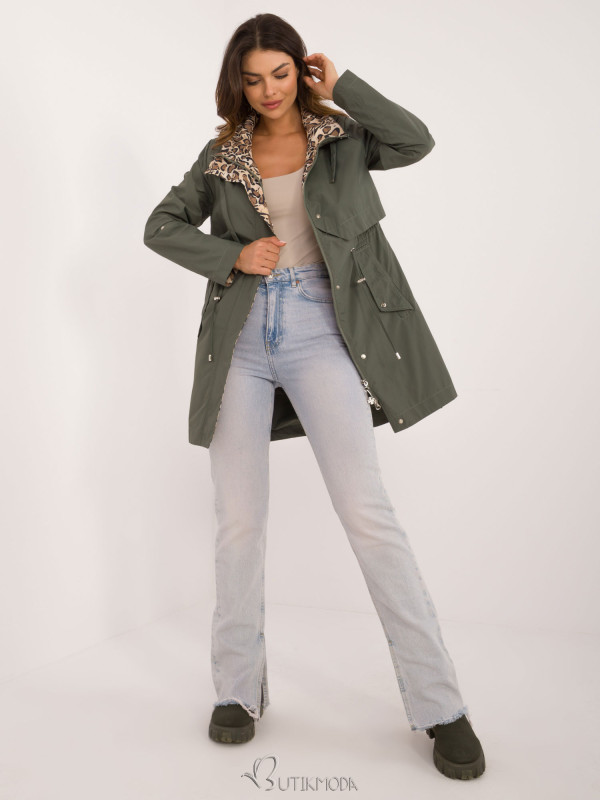 Women's Transitional Jacket with Hood in Khaki