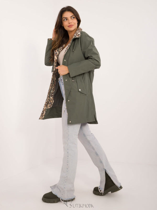 Women's Transitional Jacket with Hood in Khaki