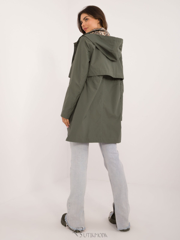 Women's Transitional Jacket with Hood in Khaki