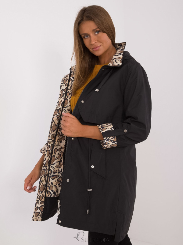 Women's Black Transitional Jacket with Hood