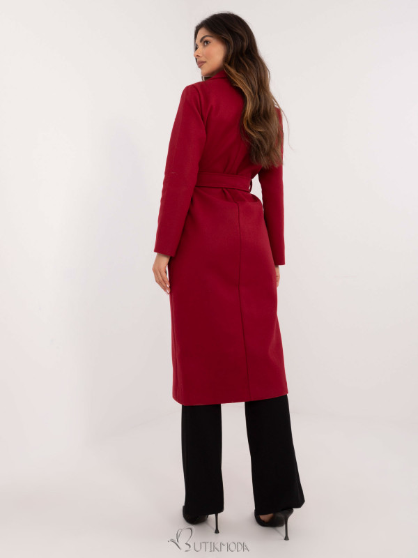 Elegant Transitional Coat in Dark Red