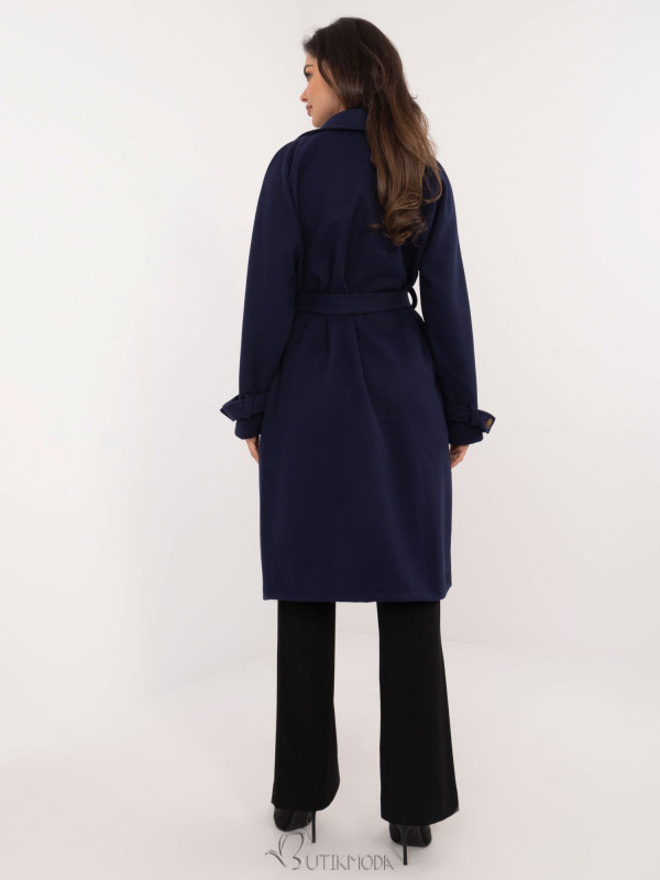 Elegant Transitional Coat in Navy Blue