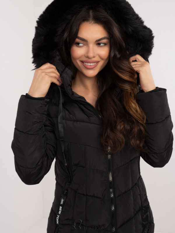 Stylish Black Winter Jacket with Detachable Hood