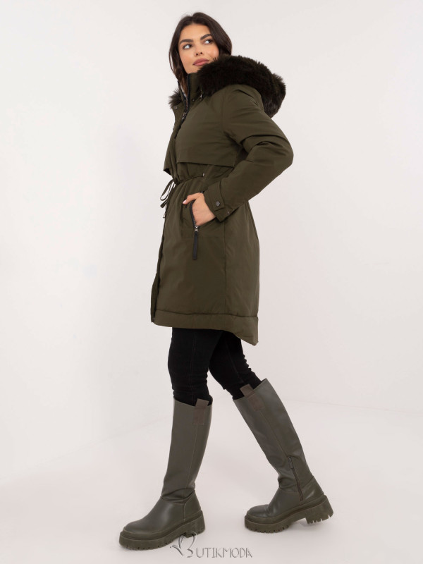 Women's Khaki Winter Parka with Hood