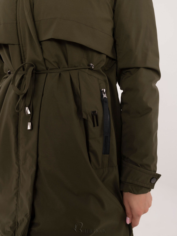 Women's Khaki Winter Parka with Hood