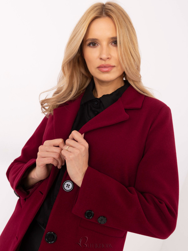 Elegant Transitional Coat in Burgundy