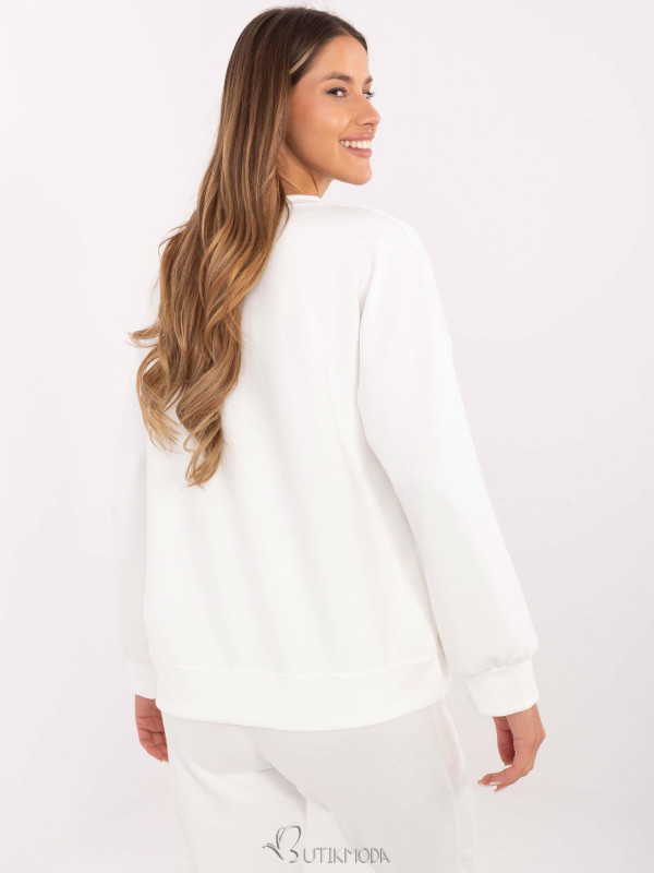 Stylish ecru sweatshirt with long sleeves