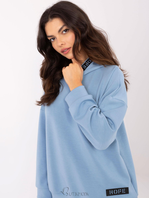 Blue Hooded Sweatshirt