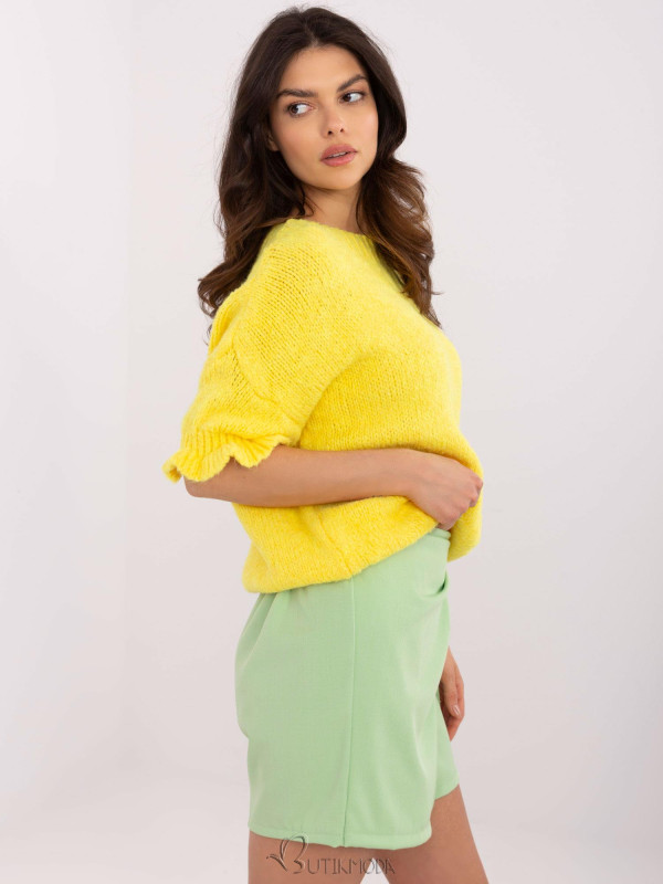 Yellow Sweater with 3/4 Sleeves