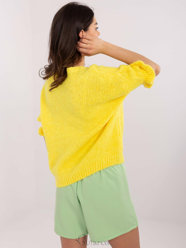 Yellow Sweater with 3/4 Sleeves