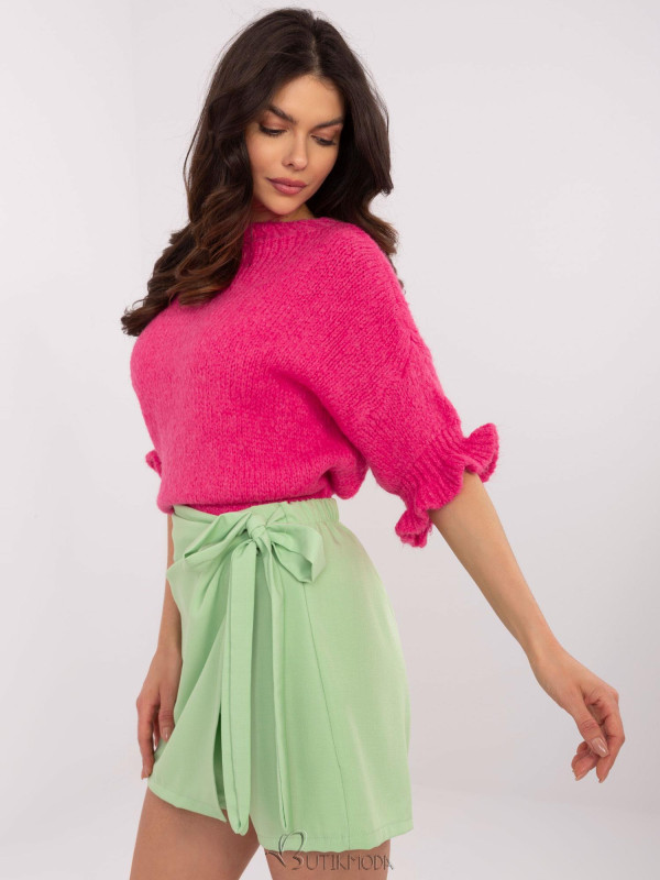 Fluo Pink Sweater with 3/4 Sleeves