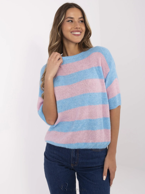 Blue Sweater with 3/4 Sleeves