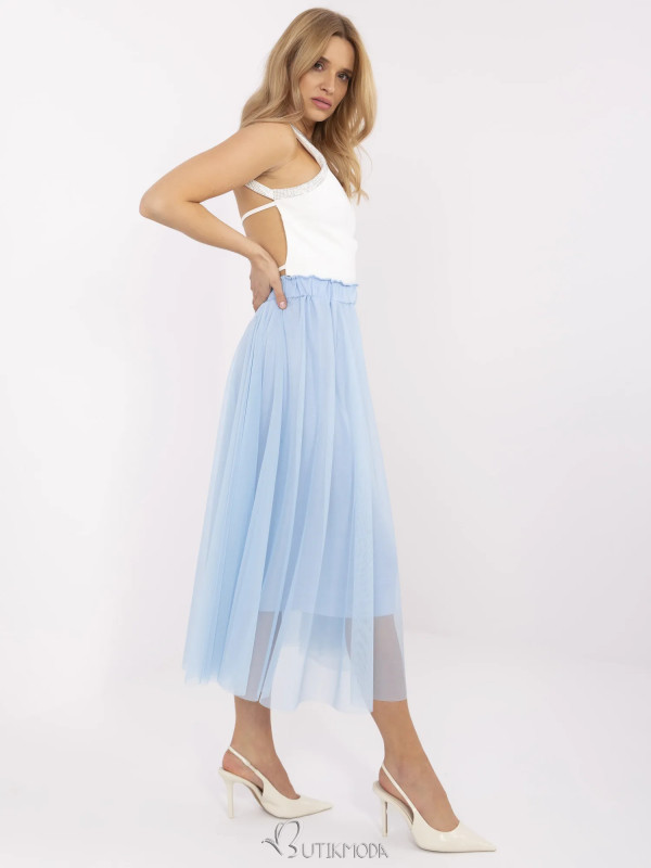 Light Blue Midi Tulle Skirt