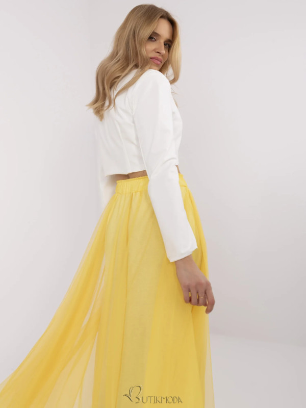 Yellow Midi Tulle Skirt