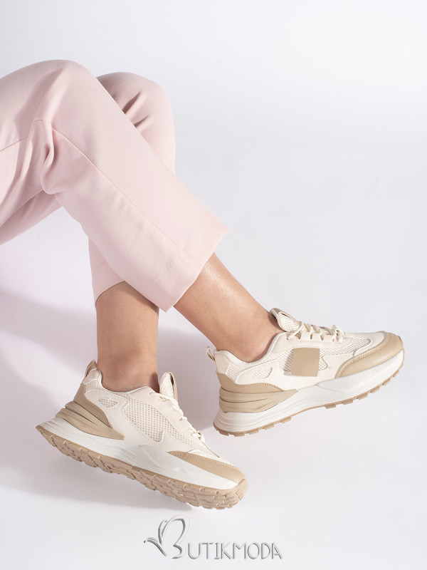 Beige-White Women's Sports Shoes