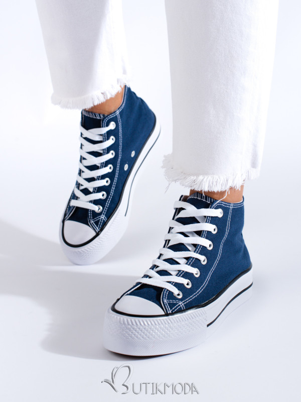 Women's High Platform Sneakers Shelovet in Blue