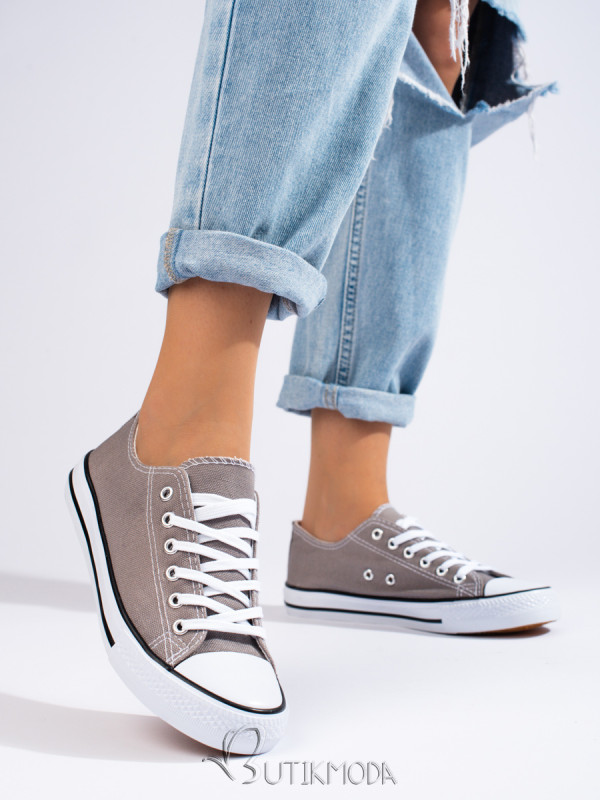 Grey women's canvas sneakers