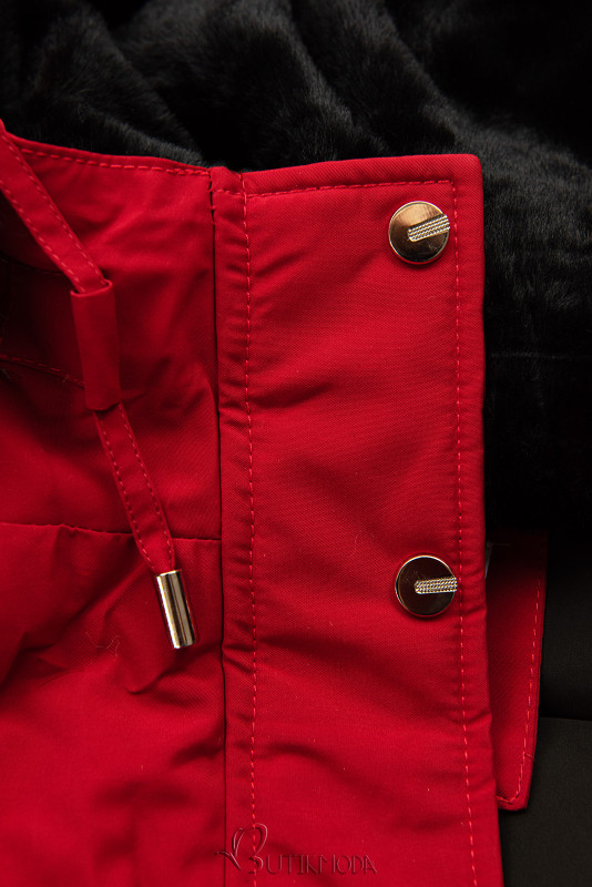 Classic winter parka red/black