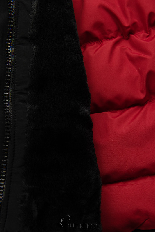 Classic winter parka black/red