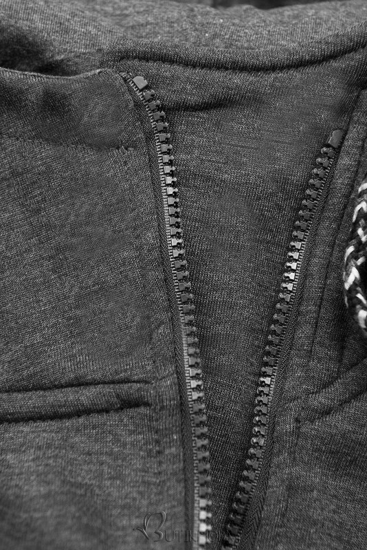 Basic zip-up hoodie in dark gray