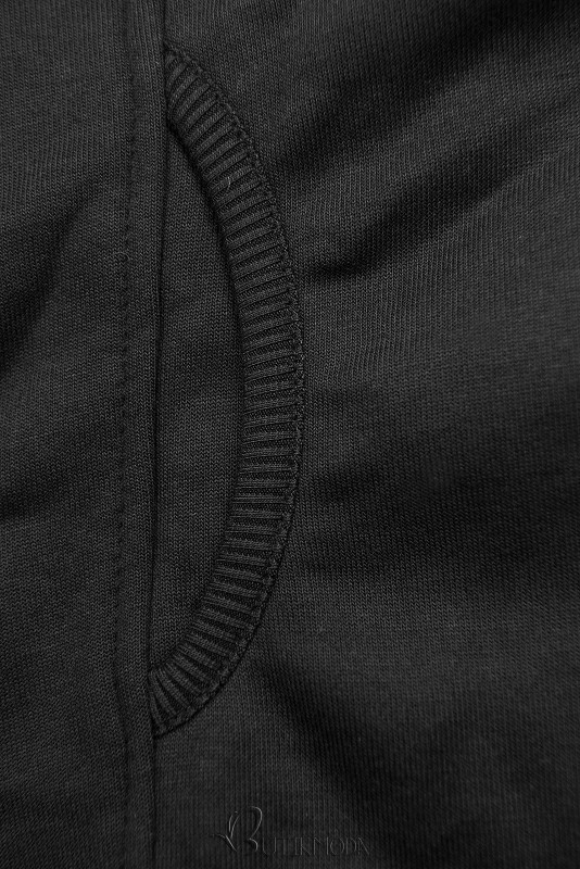 Basic zip-up hoodie in black