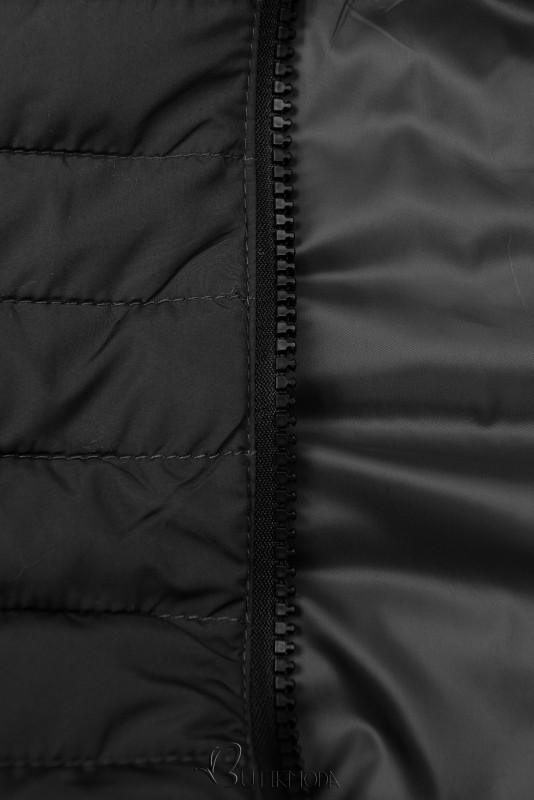 Black mid season quilted jacket
