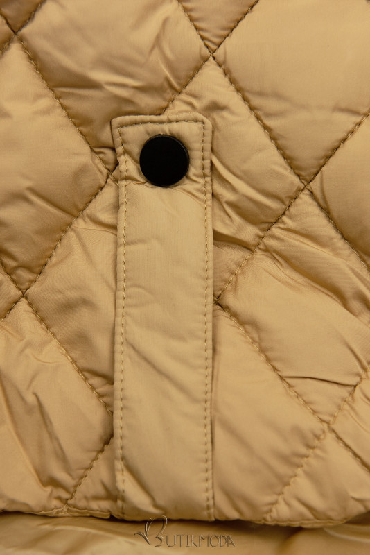 Sandy brown mid season quilted jacket