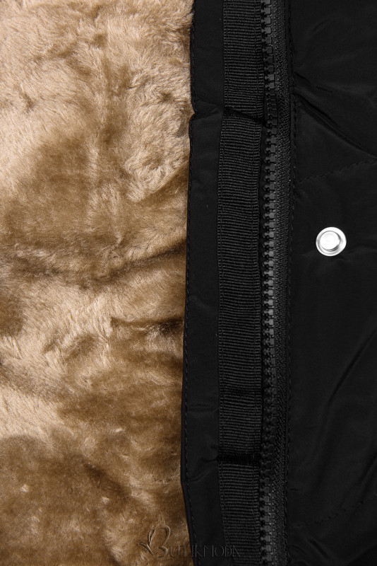 Black winter jacket with fleece lining