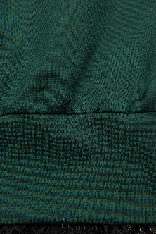 Green sweatshirt dress with lace