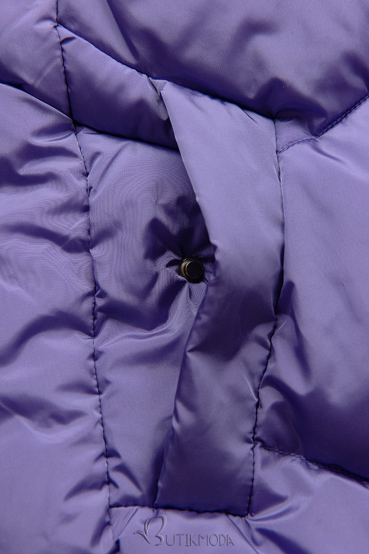 Purple winter bomber jacket in an elongated cut